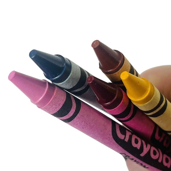 Crayola Crayon Retired Vintage 5 Loose NEW Indian Red Dandelion Thistle Teal Mul - Picture 6 of 7